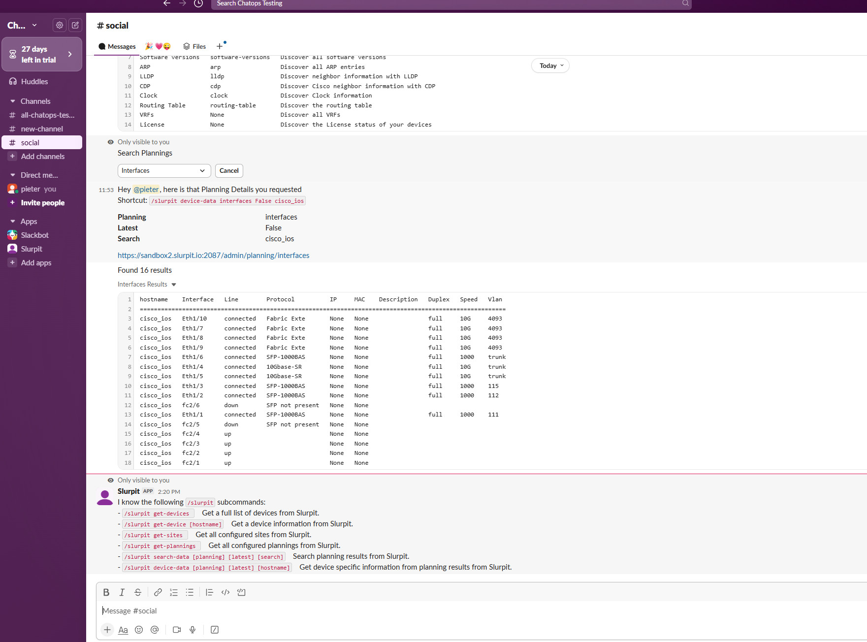 nautobot_chatops_slurpit nautobot chatops integration for slurpit