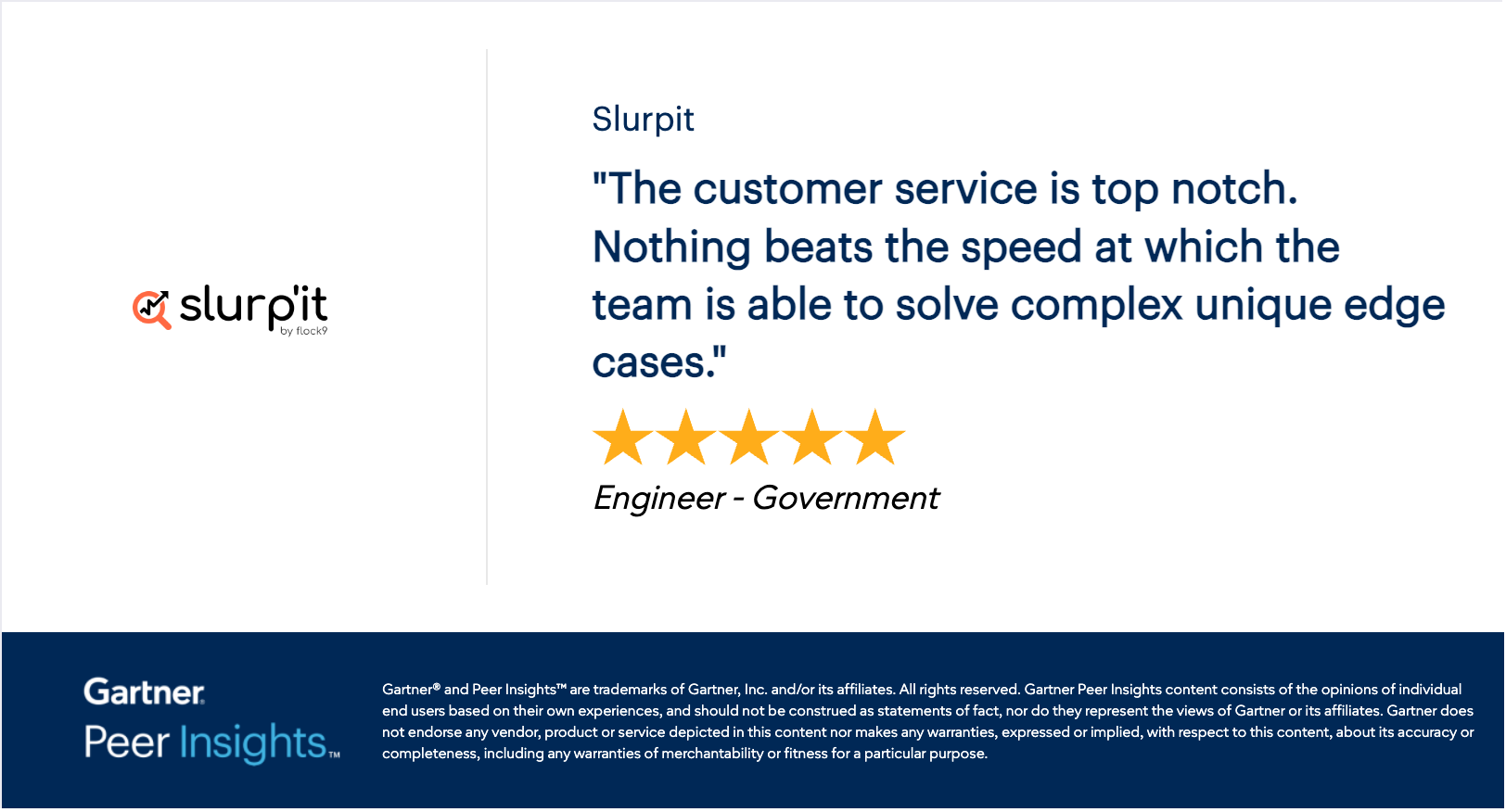 Gartner Peer Insights review: Customer service top notch